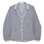 SOMMERMANN MODELL Womens Blue & White Polka Dot Shirt M Button Long Sleeve