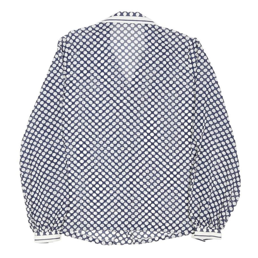 SOMMERMANN MODELL Womens Blue & White Polka Dot Shirt M Button Long Sleeve