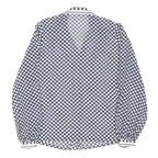 SOMMERMANN MODELL Womens Blue & White Polka Dot Shirt M Button Long Sleeve