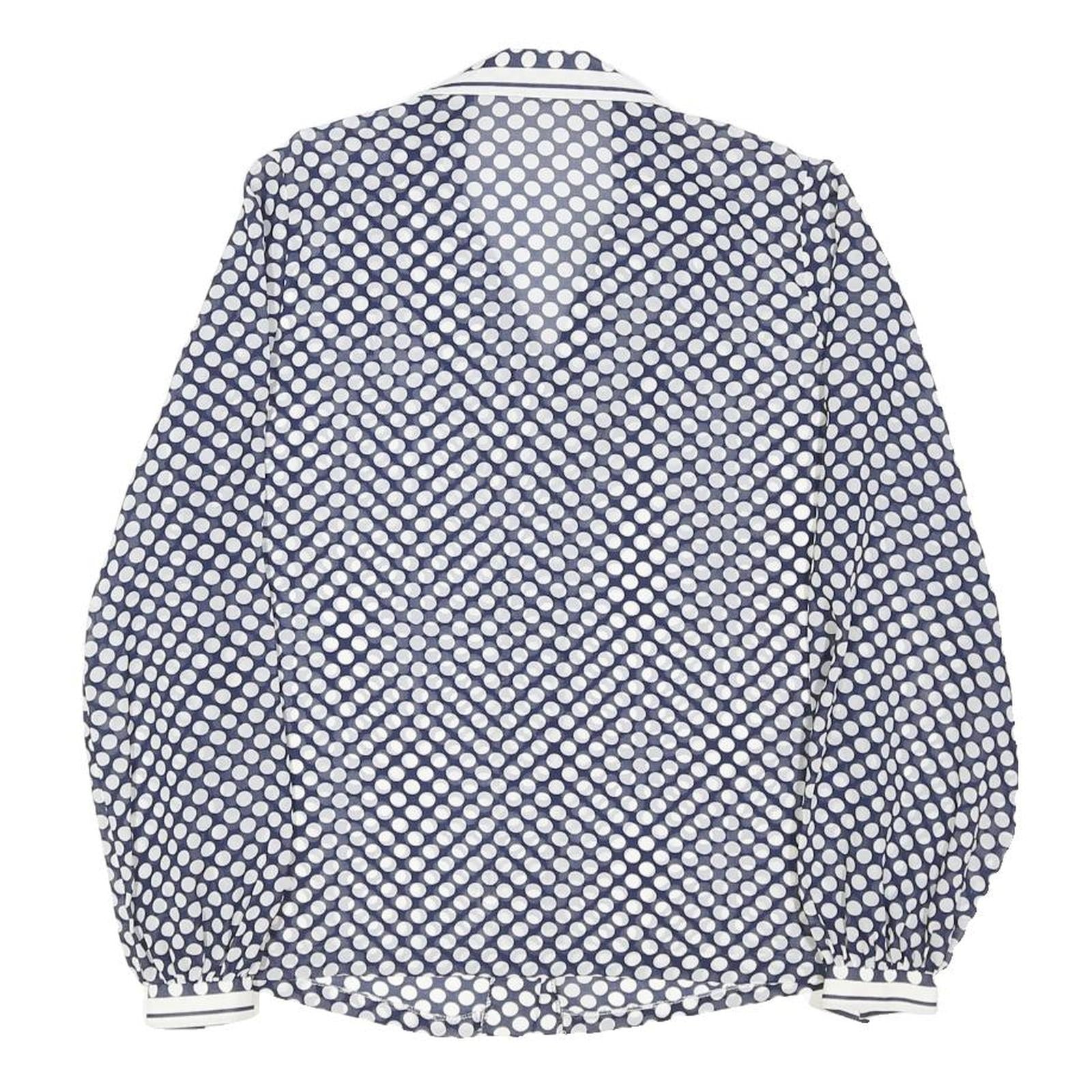SOMMERMANN MODELL Womens Blue & White Polka Dot Shirt M Button Long Sleeve