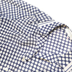 SOMMERMANN MODELL Womens Blue & White Polka Dot Shirt M Button Long Sleeve