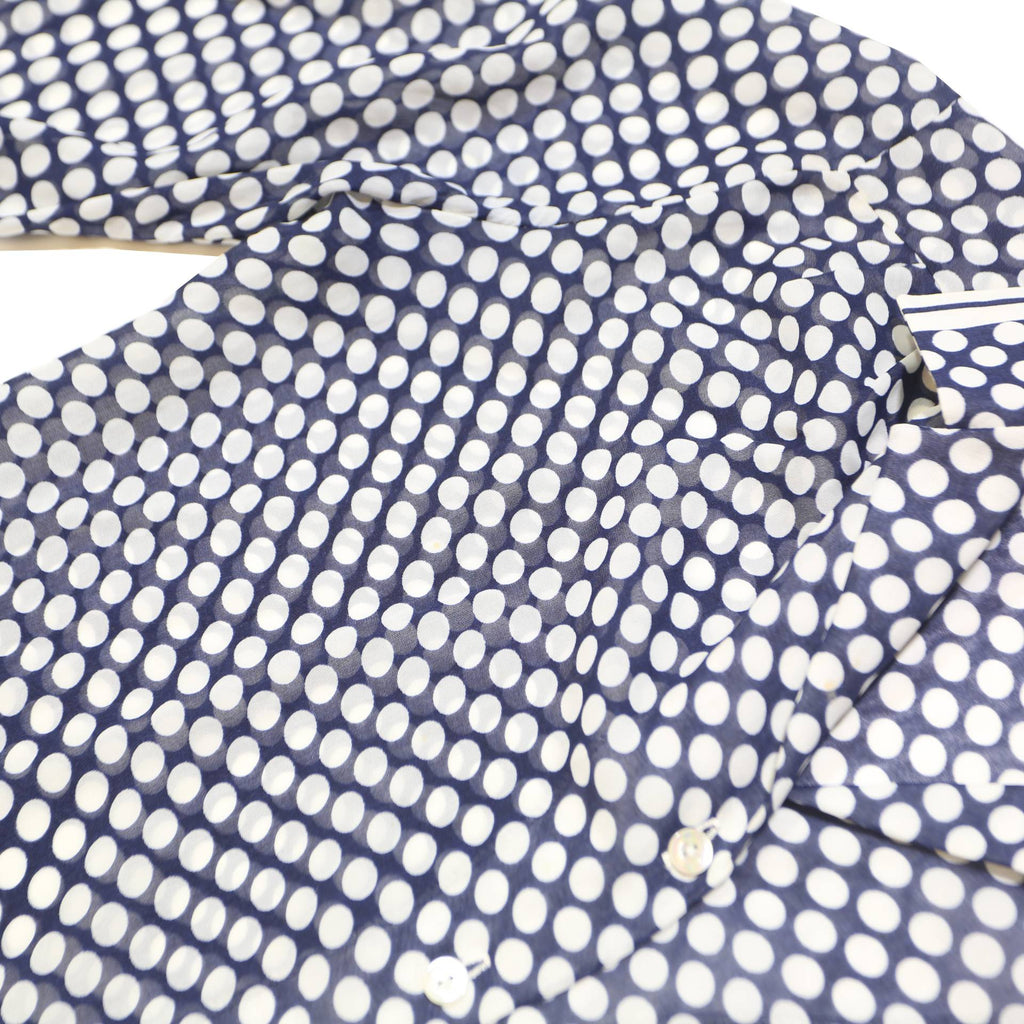 SOMMERMANN MODELL Womens Blue & White Polka Dot Shirt M Button Long Sleeve