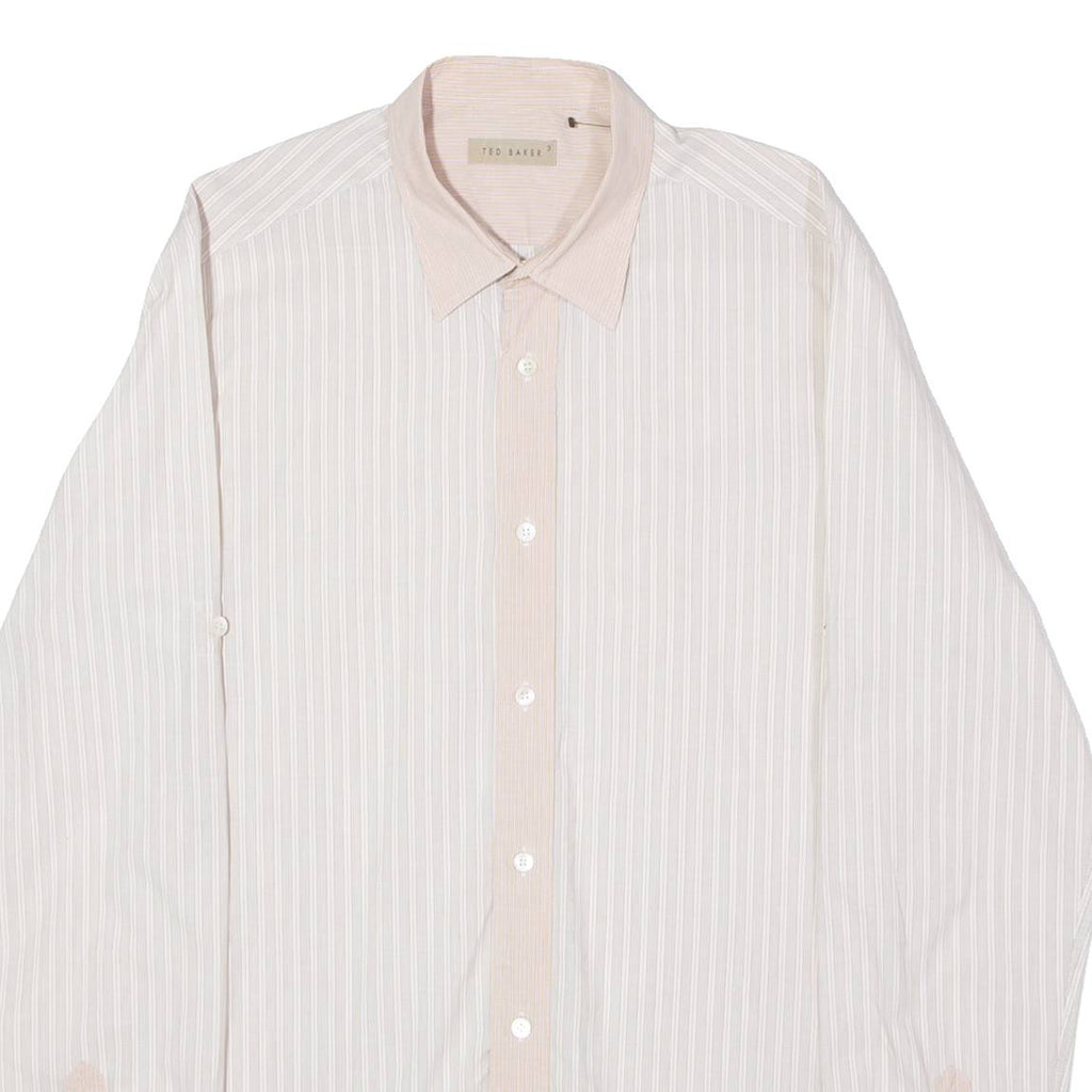 TED BAKER Mens Shirt Pink Striped Long Sleeve S