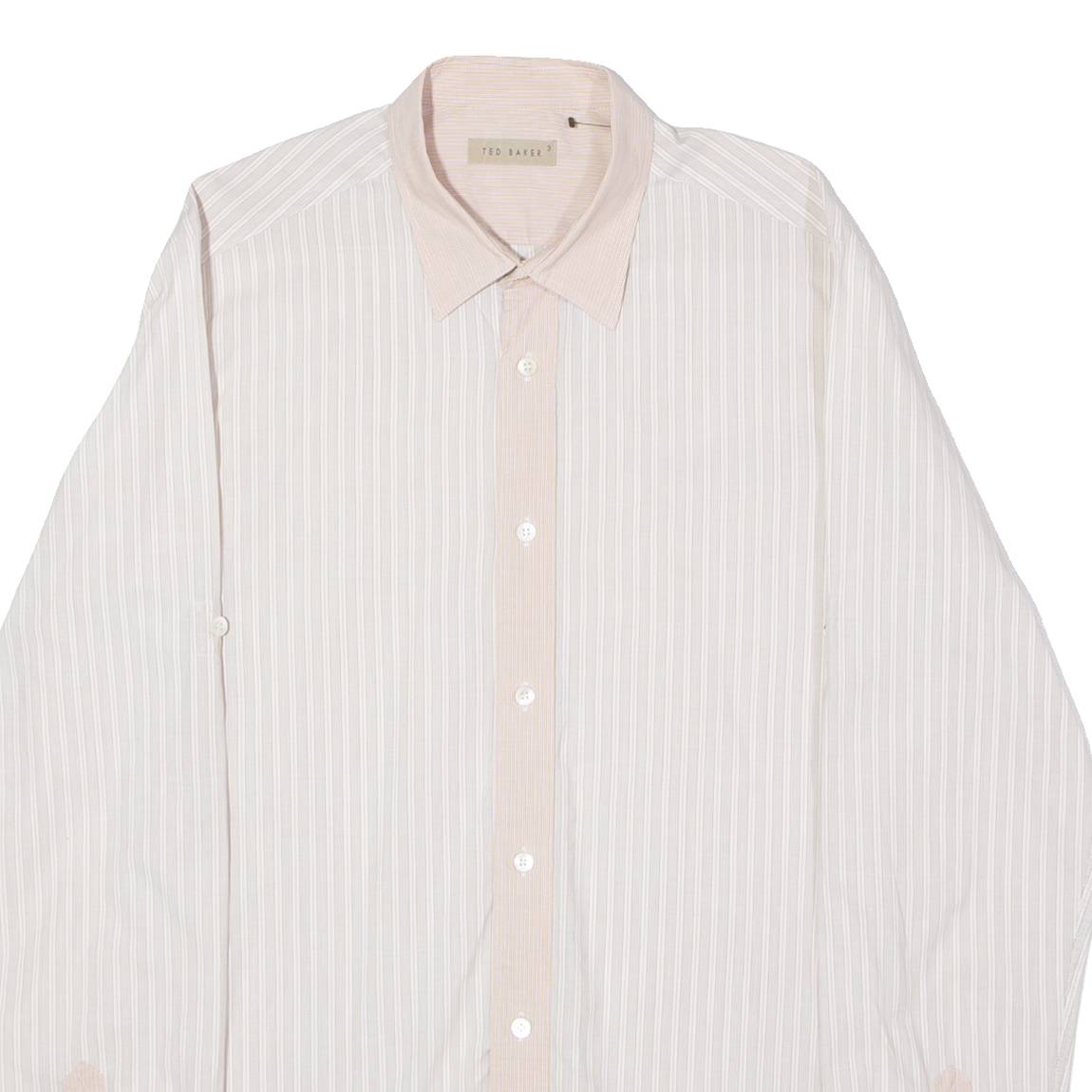 TED BAKER Mens Shirt Pink Striped Long Sleeve S