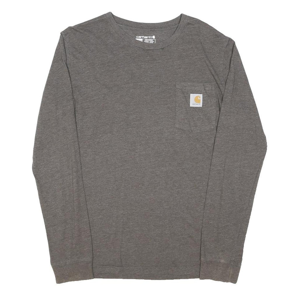 CARHARTT Boys Grey Moose Graphic Long Sleeve Crew Neck XL Cotton Blend T-Shirt