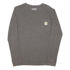 CARHARTT Boys Grey Moose Graphic Long Sleeve Crew Neck XL Cotton Blend T-Shirt
