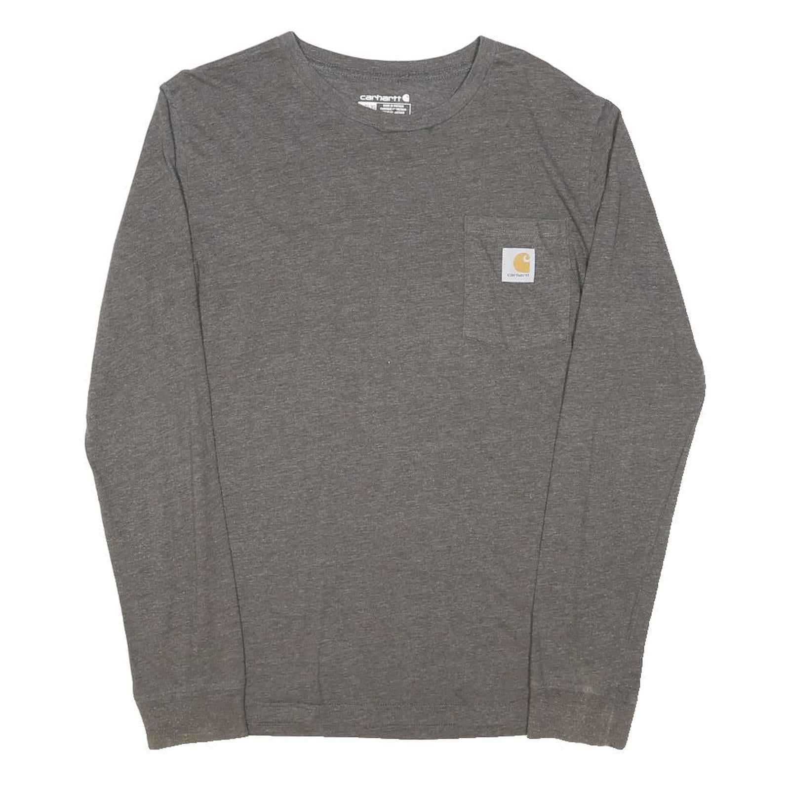 CARHARTT Boys Grey Moose Graphic Long Sleeve Crew Neck XL Cotton Blend T-Shirt