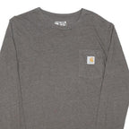 CARHARTT Boys Grey Moose Graphic Long Sleeve Crew Neck XL Cotton Blend T-Shirt