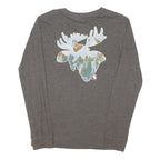 CARHARTT Boys Grey Moose Graphic Long Sleeve Crew Neck XL Cotton Blend T-Shirt