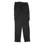 BLACKZI Mens Regular Black Cargo Trousers W29 L33 Cotton Blend Drawstring