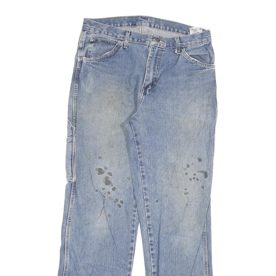 DICKIES Mens Regular Blue Denim Stone Wash W30 L32 Work Jean Zip Fly