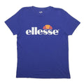 ELLESSE Womens Blue Logo Graphic T-Shirt L Short Sleeve Crew Neck Cotton Blend