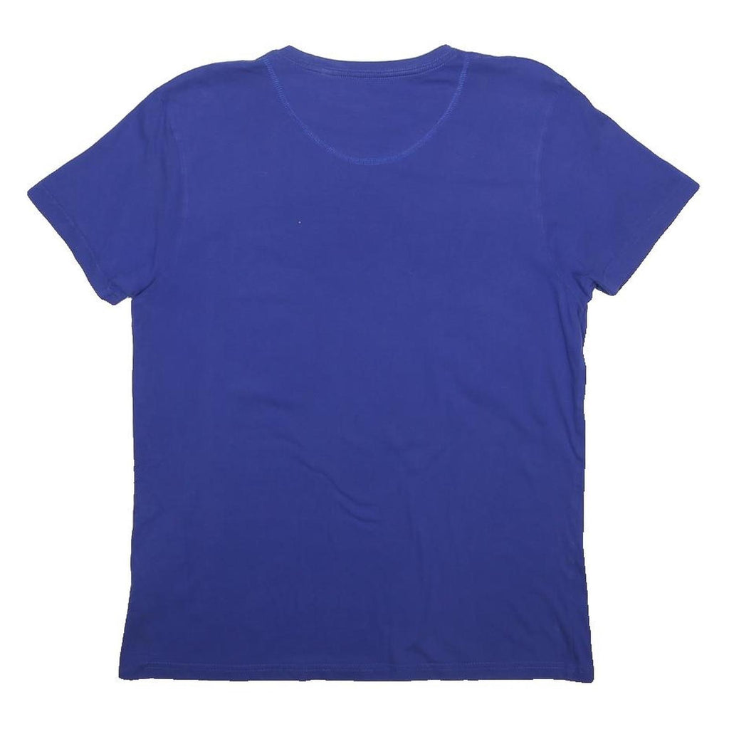 ELLESSE Womens Blue Logo Graphic T-Shirt L Short Sleeve Crew Neck Cotton Blend