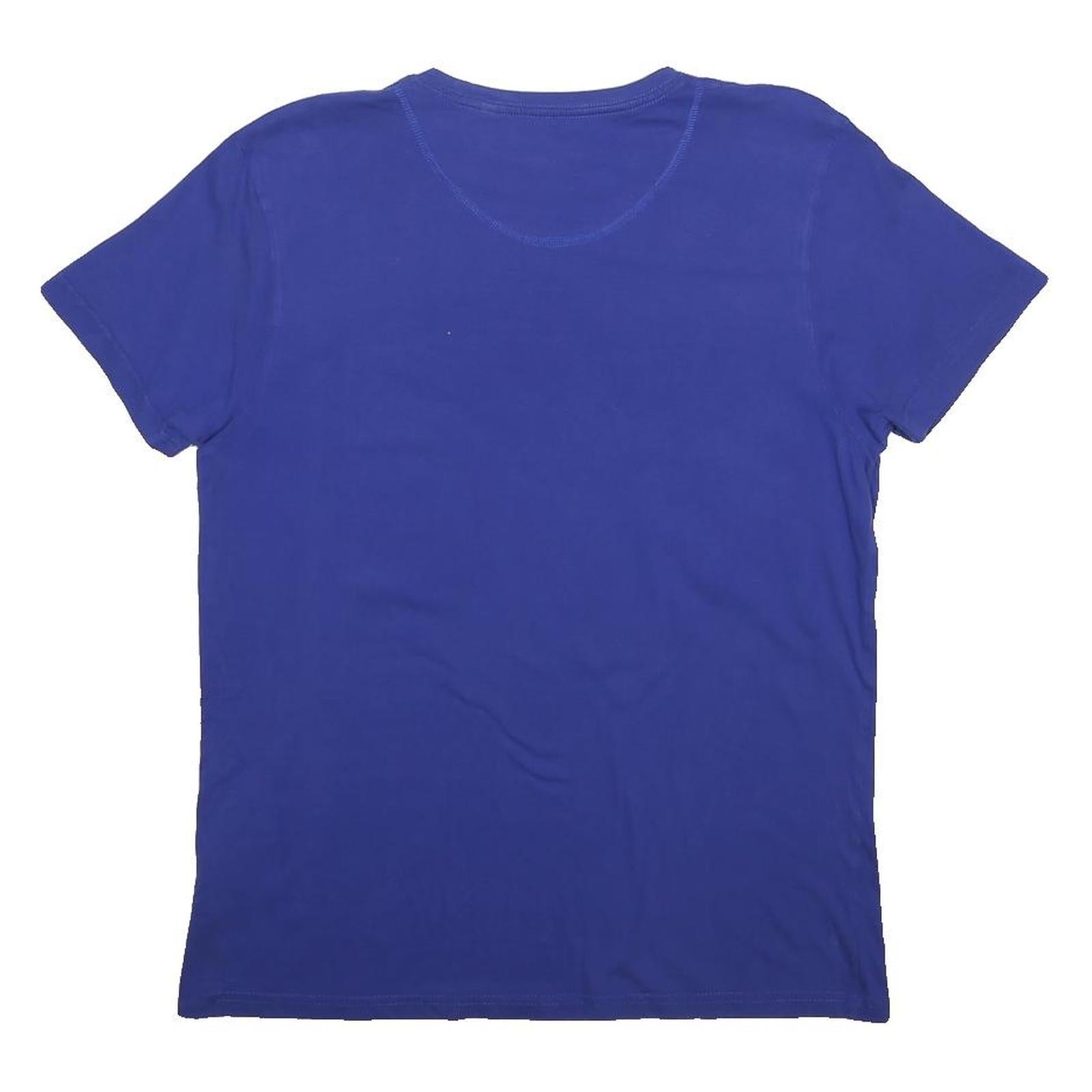 ELLESSE Womens Blue Logo Graphic T-Shirt L Short Sleeve Crew Neck Cotton Blend