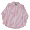 WRANGLER Mens Red & White Striped Shirt L Western Style Button Up Cotton Blend