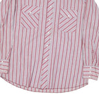 WRANGLER Mens Red & White Striped Shirt L Western Style Button Up Cotton Blend