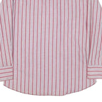 WRANGLER Mens Red & White Striped Shirt L Western Style Button Up Cotton Blend