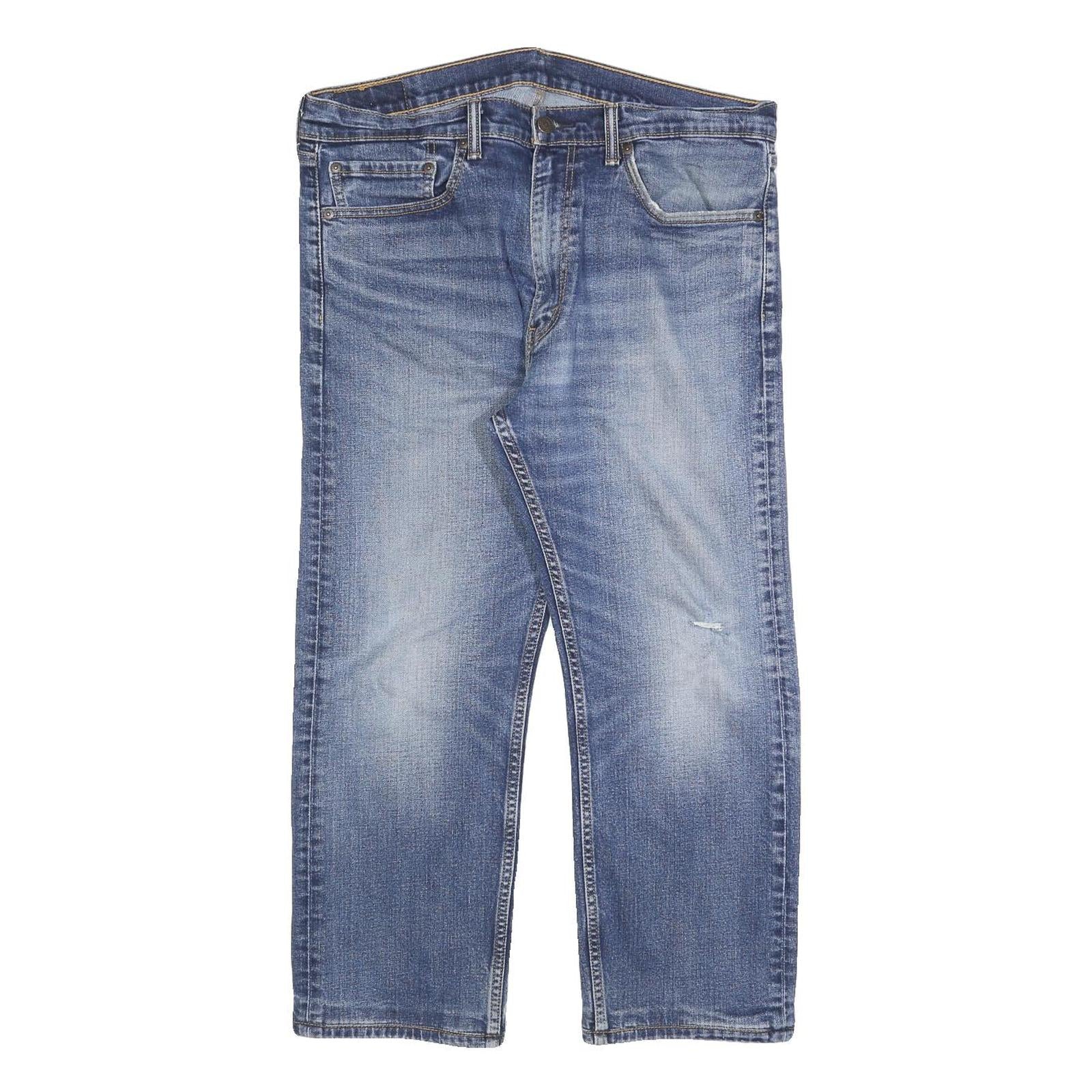 LEVI'S 505 Mens Jeans Blue Regular Straight Denim Medium W36 L25 Classic Zip Fly