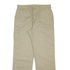 DICKIES Womens Cotton Blend Beige Relaxed Straight Trousers W35 L34 Workwear