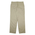 DICKIES Womens Cotton Blend Beige Relaxed Straight Trousers W35 L34 Workwear