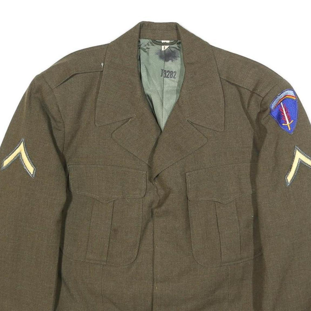 Mens US Army M-1950 Field Brown Military Wool Blend Jacket M Woven