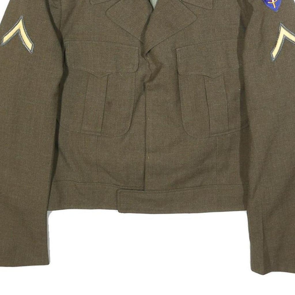 Mens US Army M-1950 Field Brown Military Wool Blend Jacket M Woven