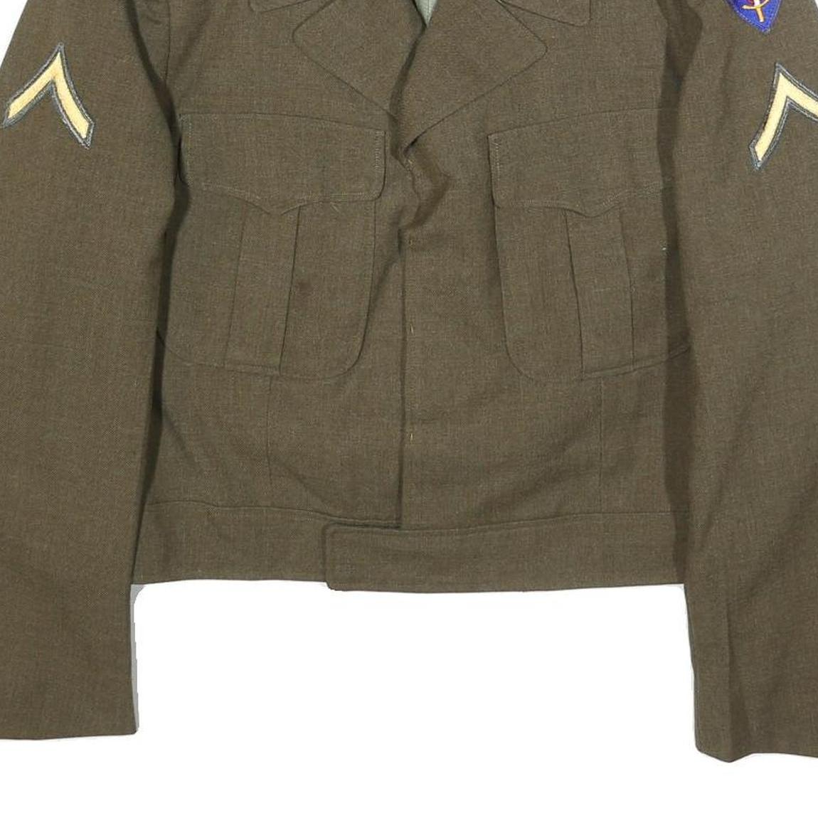 Mens US Army M-1950 Field Brown Military Wool Blend Jacket M Woven