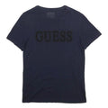 GUESS Mens Navy Blue Logo Graphic T-Shirt XS Short Sleeve Crew Neck Casual