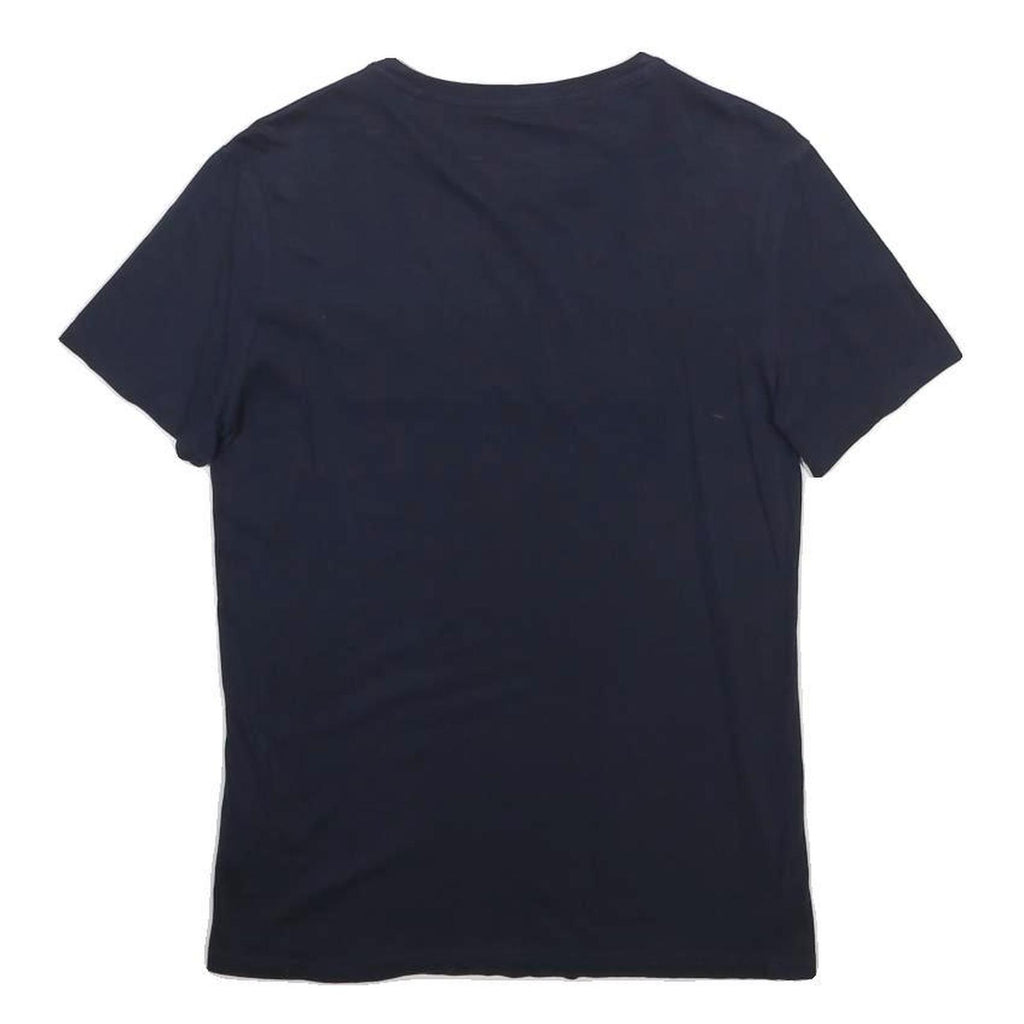 GUESS Mens Navy Blue Logo Graphic T-Shirt XS Short Sleeve Crew Neck Casual