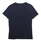 GUESS Mens Navy Blue Logo Graphic T-Shirt XS Short Sleeve Crew Neck Casual