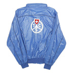 Mens Blue Nylon Sports Style Jacket M Zip Plain Lightweight Casual