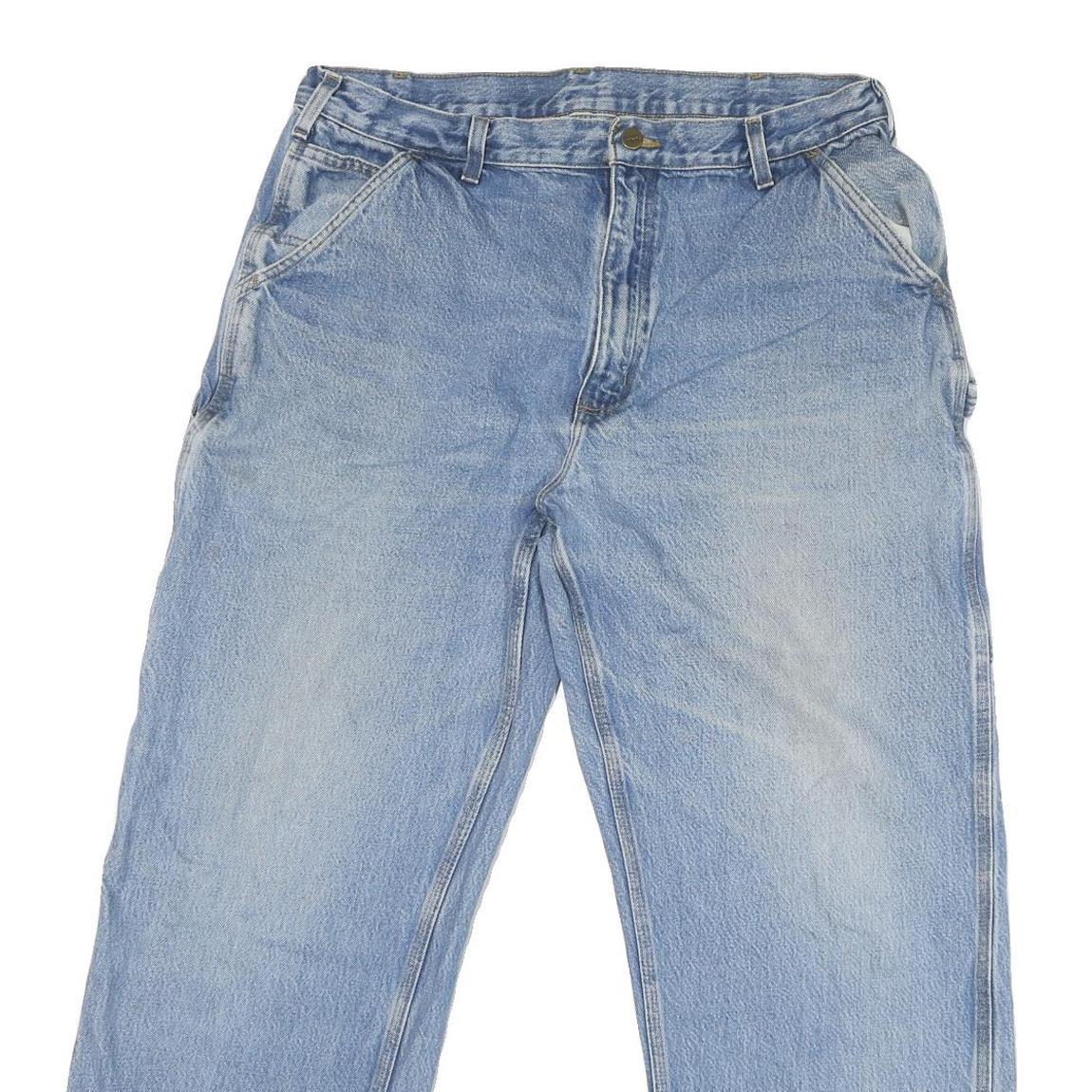 CARHARTT Mens Jeans Blue Regular Straight Denim Light W38 L28 Workwear Casual