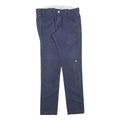 DICKIES Mens Cotton Blend Navy Slim Straight Trousers W32 L32 Workwear Casual