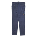 DICKIES Mens Cotton Blend Navy Slim Straight Trousers W32 L32 Workwear Casual