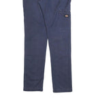 DICKIES Mens Cotton Blend Navy Slim Straight Trousers W32 L32 Workwear Casual