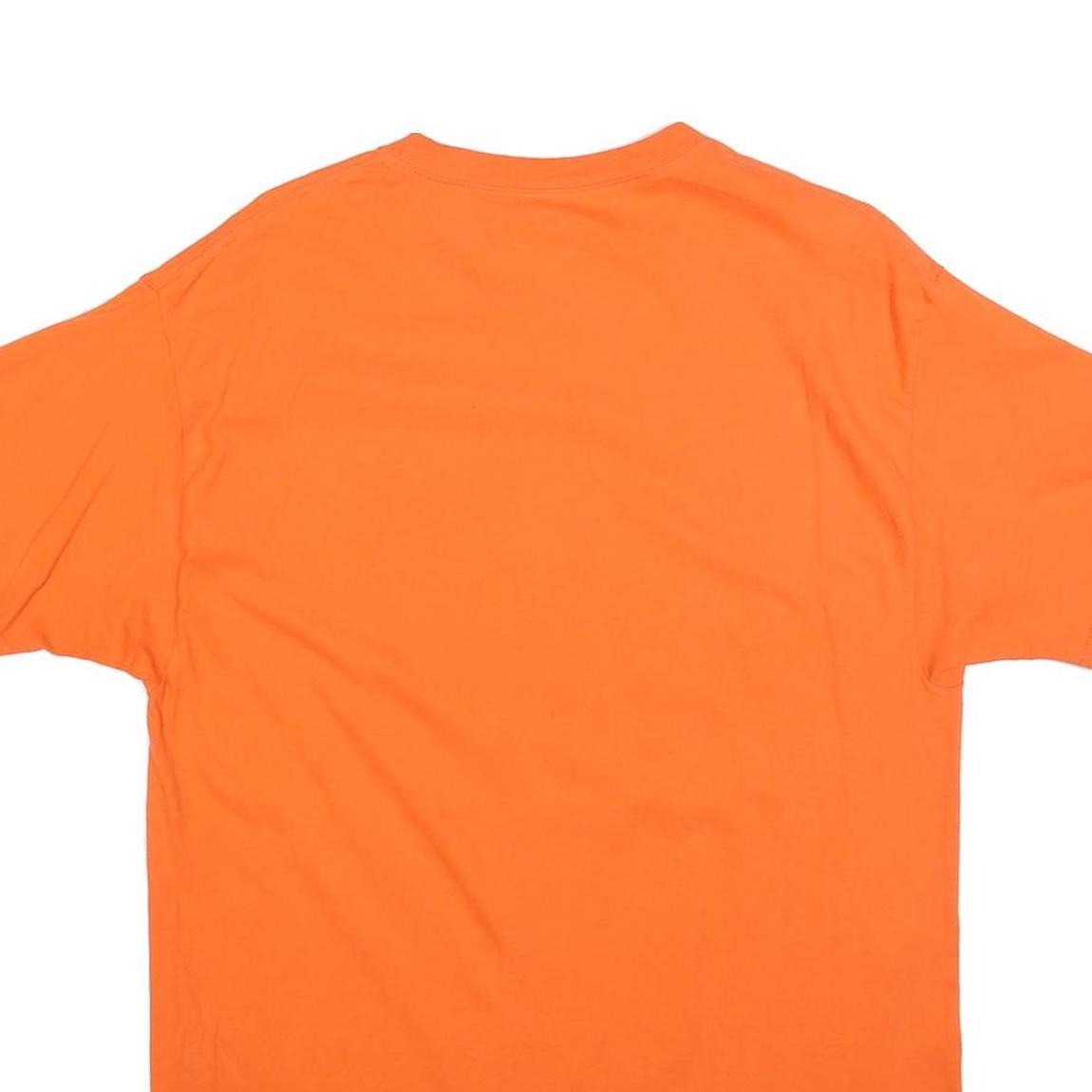 RUSSELL ATHLETIC Mens Orange Boise State Graphic T-Shirt L Short Sleeve Crew