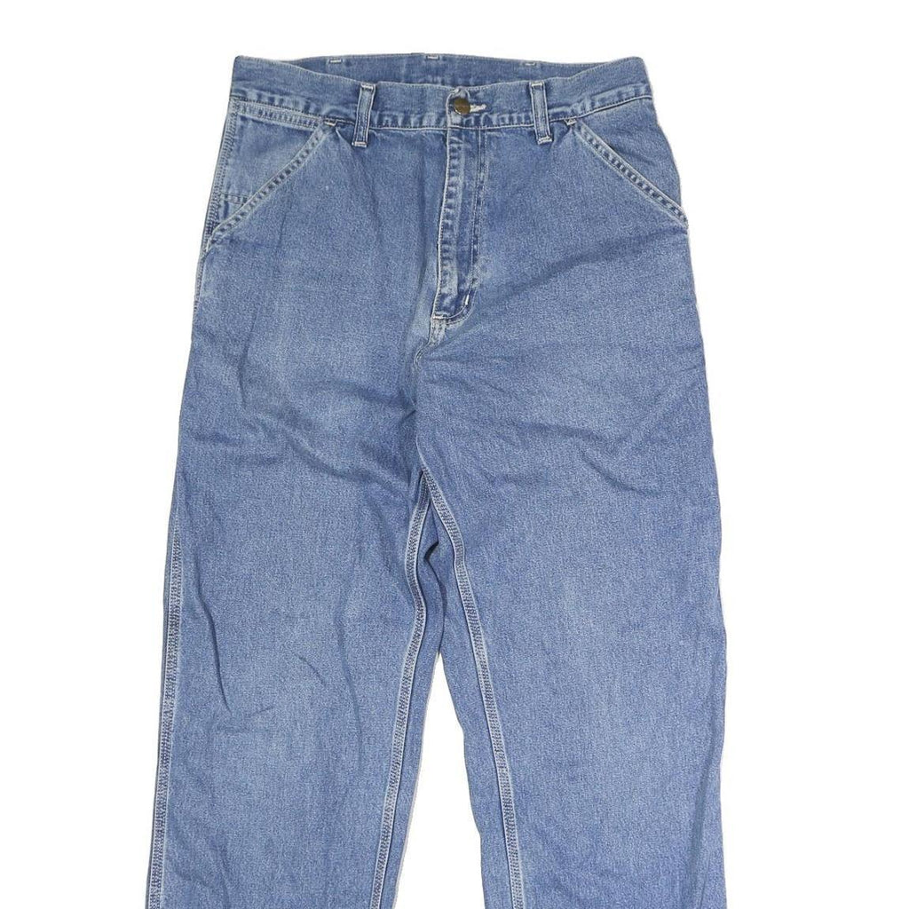 CARHARTT Mens Blue Regular Straight Denim Jeans W31 L30 Button Closure