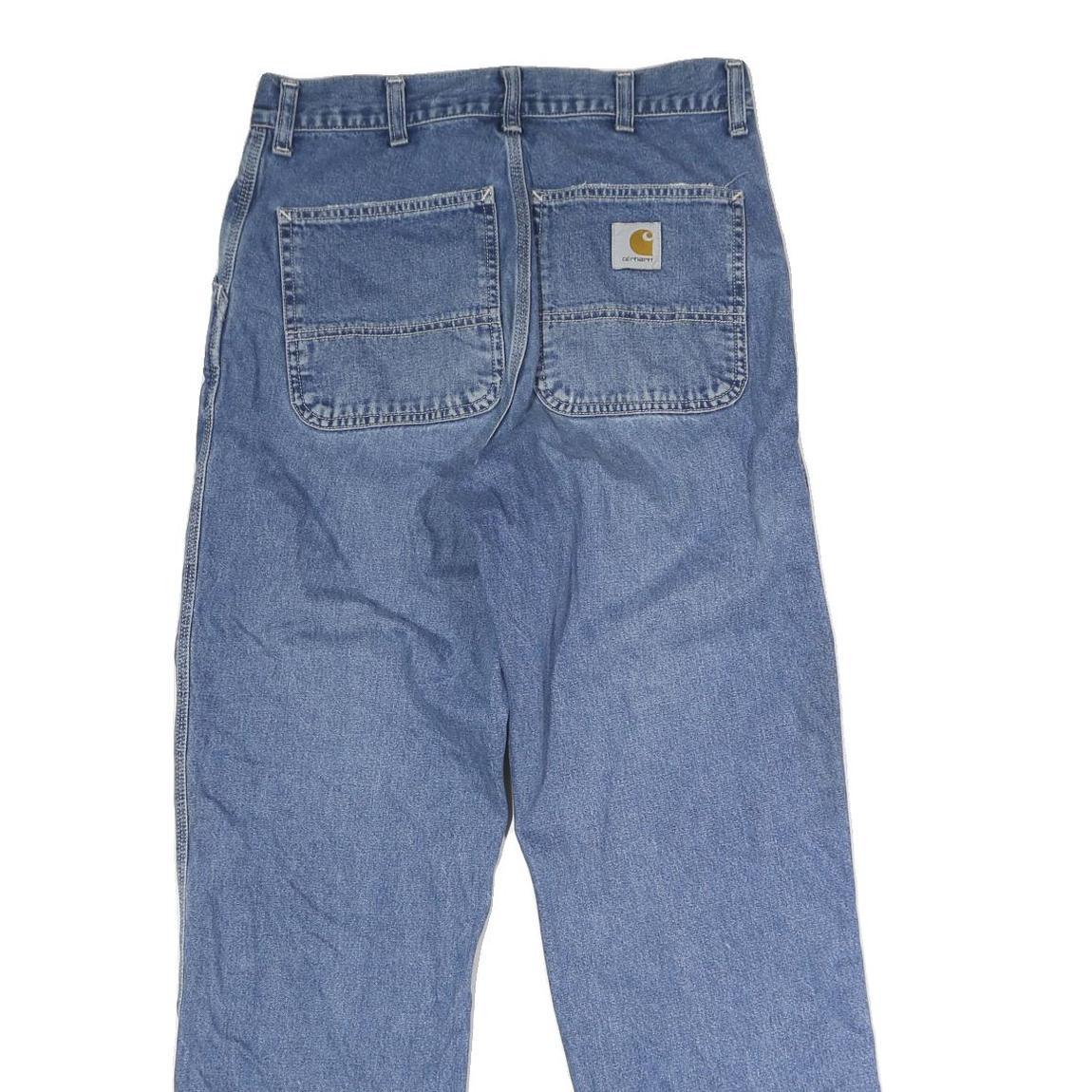 CARHARTT Mens Blue Regular Straight Denim Jeans W31 L30 Button Closure