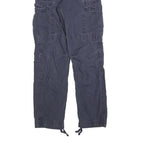 CARHARTT Mens Regular Fit Navy Blue Cargo Cotton Blend Trousers W29 L32 Durable