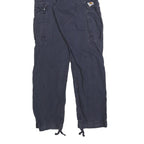 CARHARTT Mens Regular Fit Navy Blue Cargo Cotton Blend Trousers W29 L32 Durable