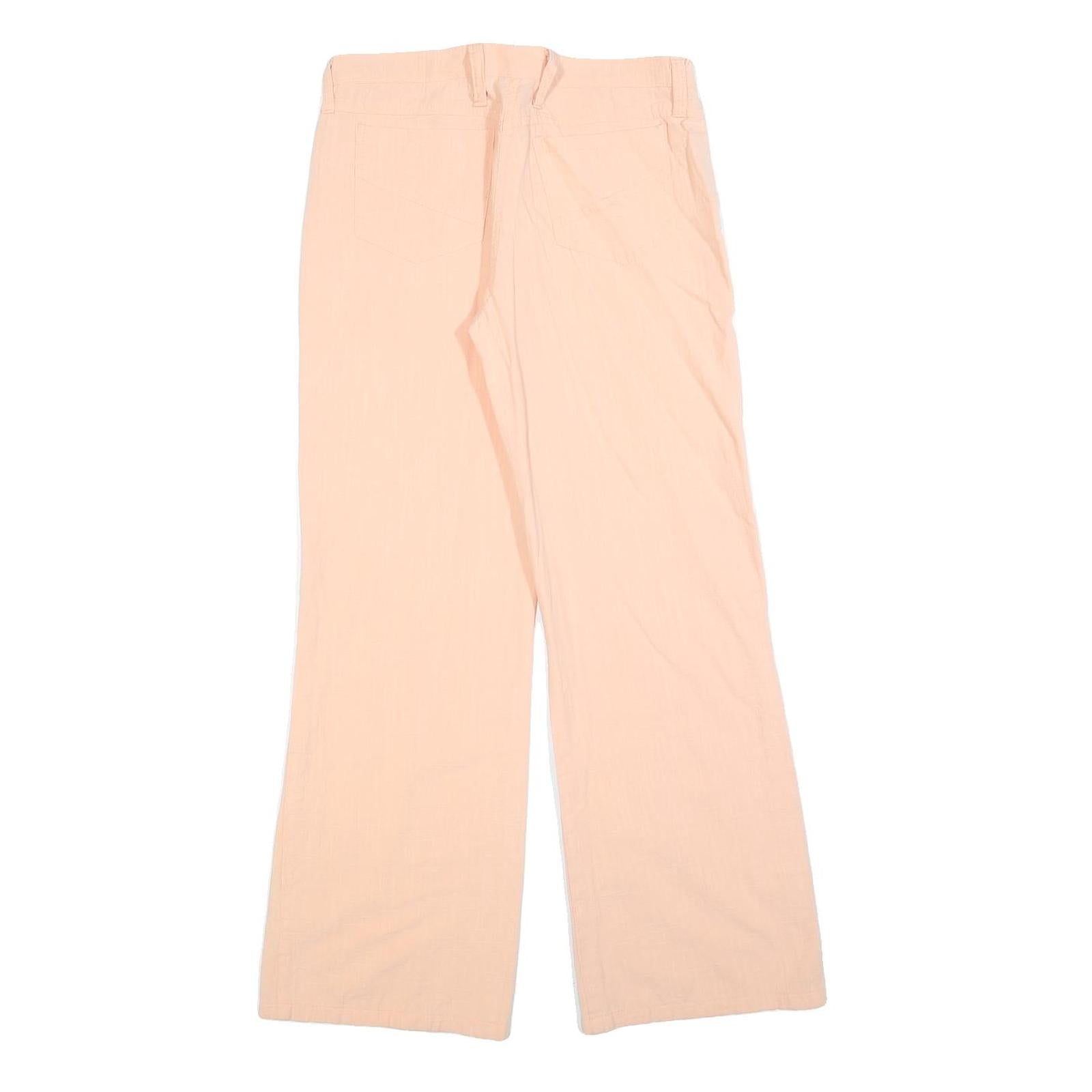 Womens Regular Fit Peach Coloured Straight Leg Trousers W32 L30 Casual Wear