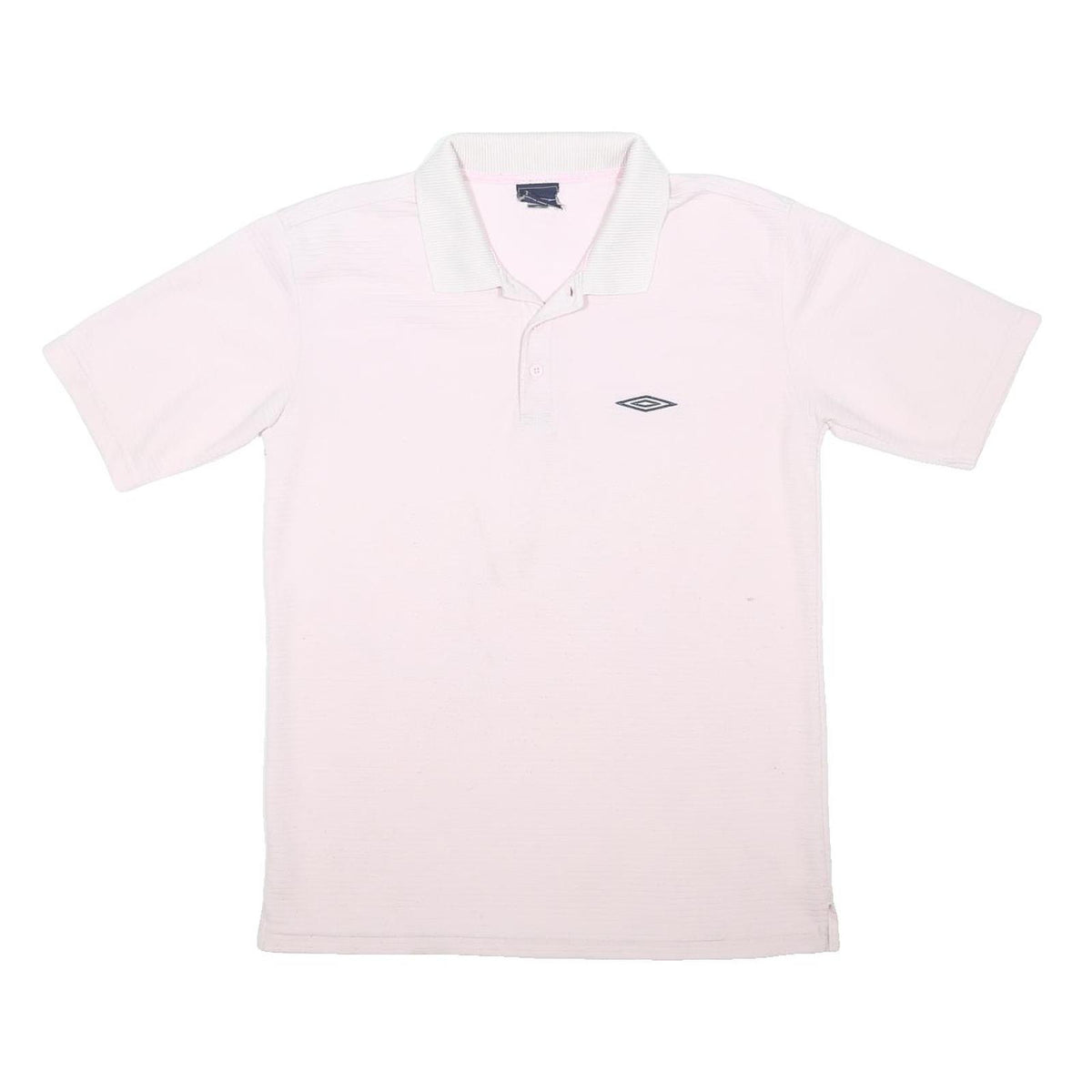 UMBRO Mens White Short Sleeve Plain Polo Shirt M Casual Cotton Blend