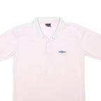 UMBRO Mens White Short Sleeve Plain Polo Shirt M Casual Cotton Blend