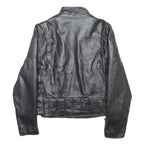LEATHER GALLERY Womens Black Leather Zip Jacket M Leather Plain Stylish Zippered