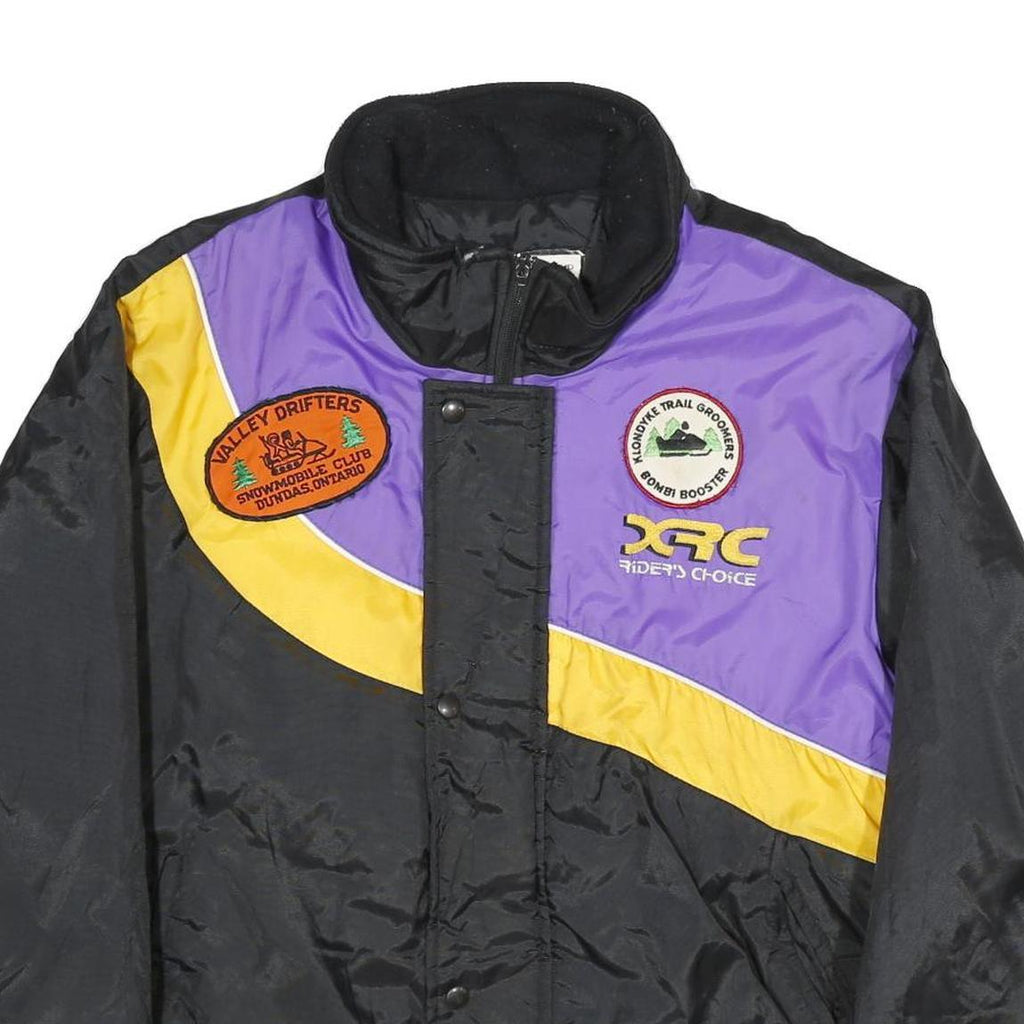 RIDER'S CHOICE Mens Black & Purple Nylon Zip Jacket L Casual Sportswear