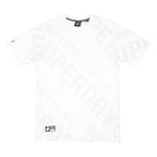 SUPERDRY Mens White Graphic T-Shirt S Short Sleeve Crew Neck Cotton Blend