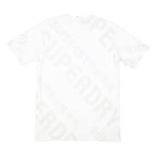 SUPERDRY Mens White Graphic T-Shirt S Short Sleeve Crew Neck Cotton Blend
