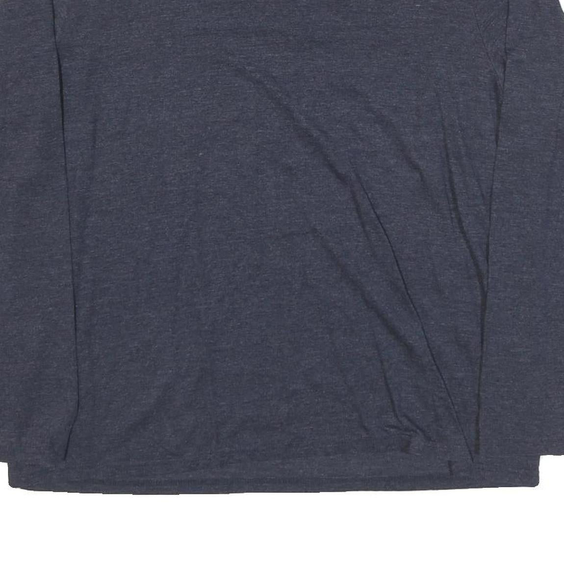LACOSTE Mens Navy Blue Long Sleeve V-Neck Cotton Blend T-Shirt XL