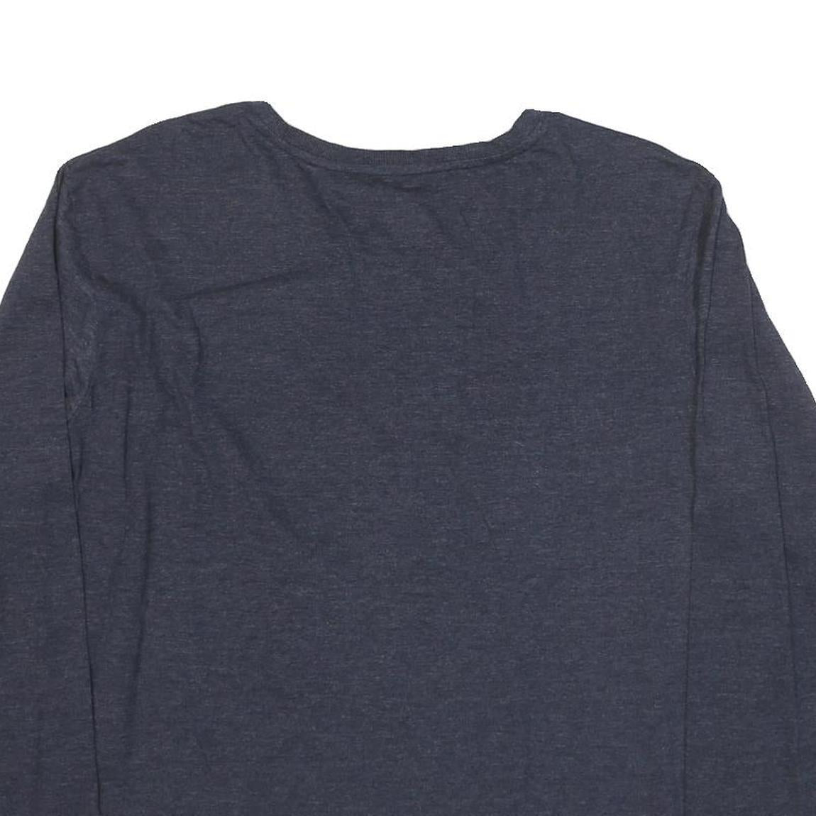 LACOSTE Mens Navy Blue Long Sleeve V-Neck Cotton Blend T-Shirt XL