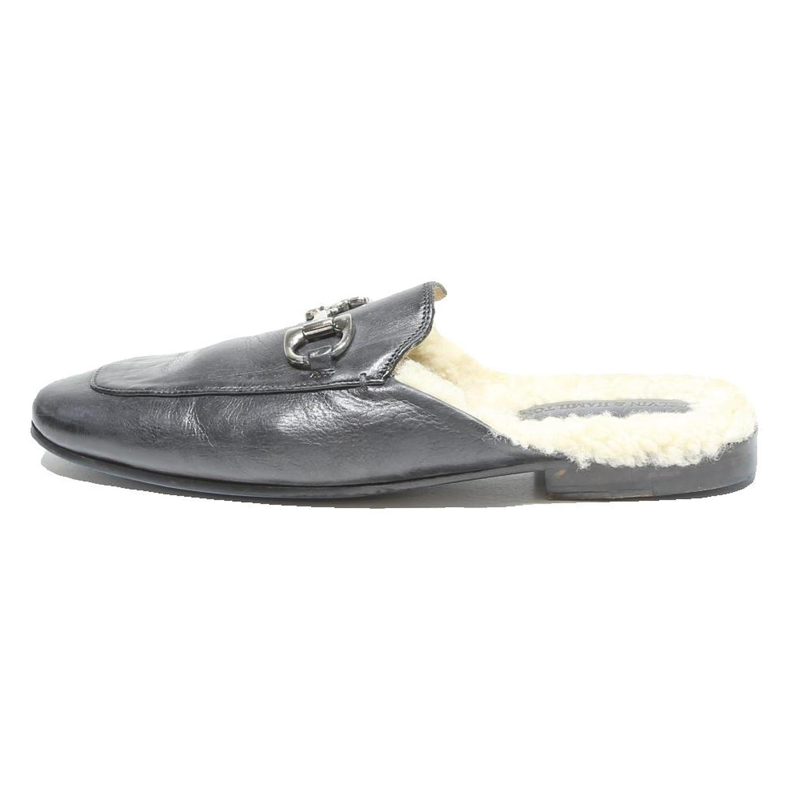 MELVIN & HAMILTON Mens Leather Black Slip On Loafers UK 9 Fur Lined Stylish